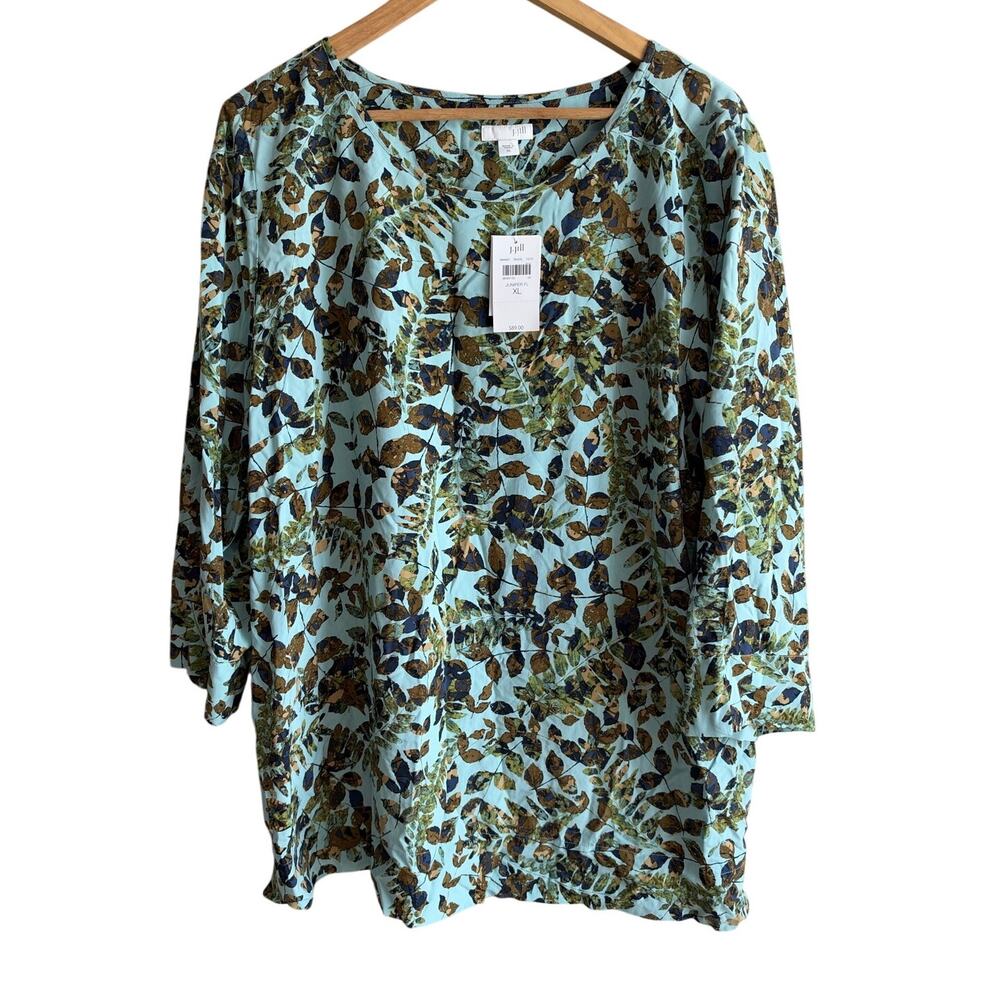 J. Jill Button Back 3/4 Sleeve Blouse Top NEW XL